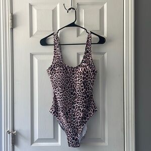 SHEIN Pink Leopard Swimsuit/Bodysuit